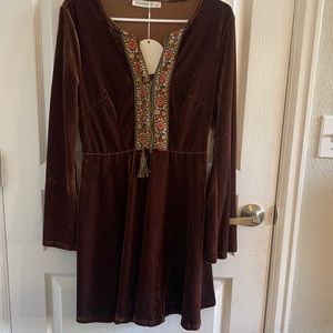 NWT brown velvet dress